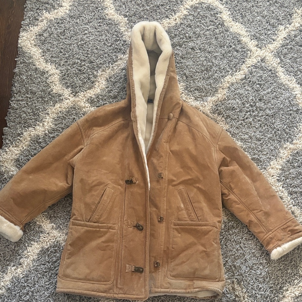 Genuine Leather and fur Hooded Jacket